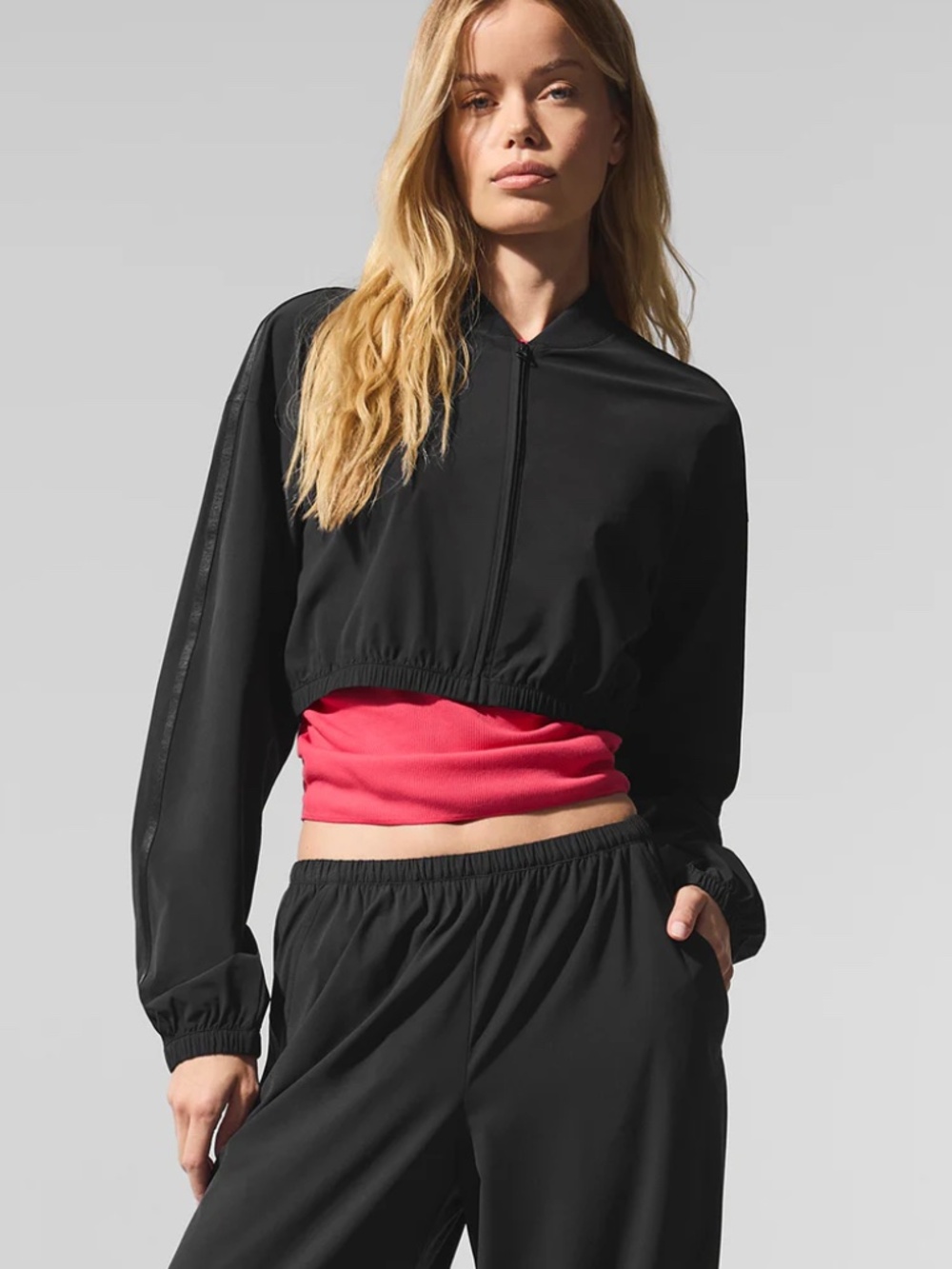 Alo Cropped Breezy Full-Zip Cover Up - Picture 4 of 5